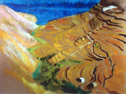 Srifos. Terrassses. pastel 64x50cm