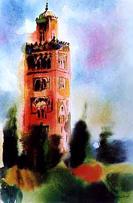La Koutoubia. aquarelle